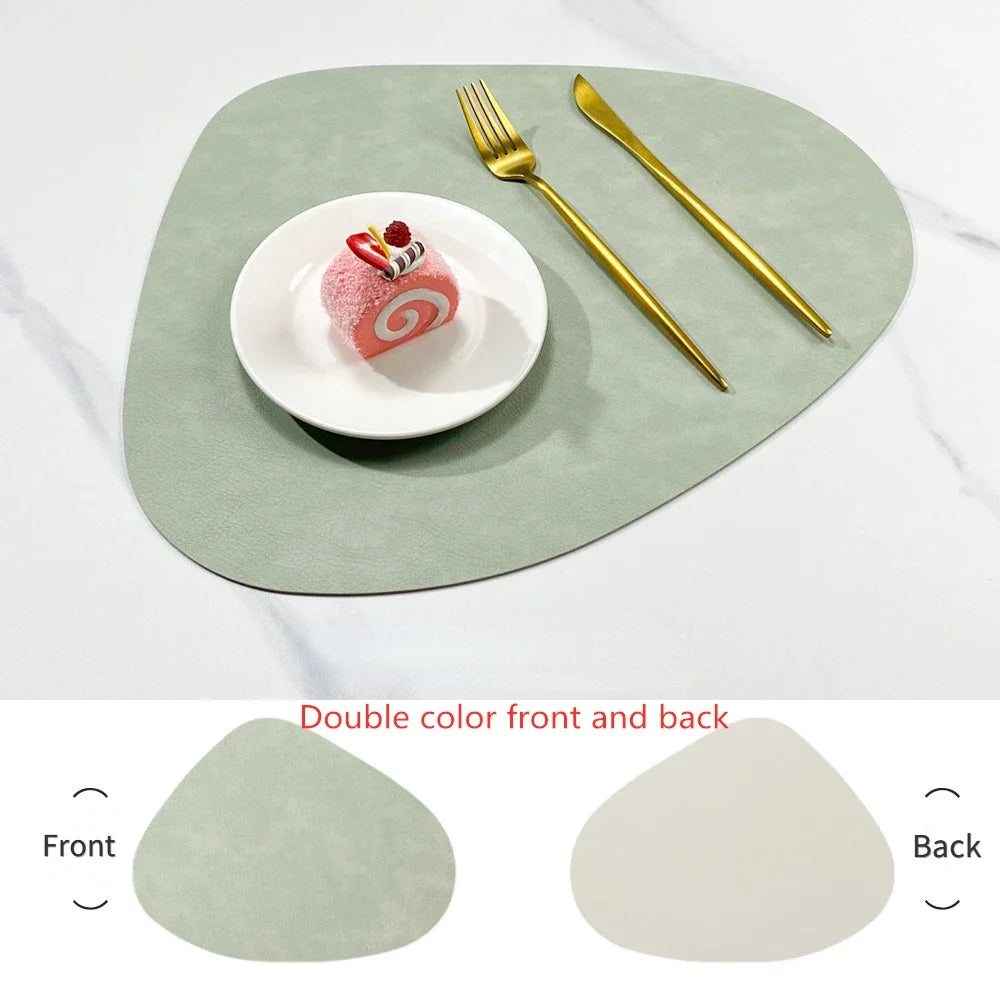 NordicDrop | Double-Sided Faux Leather Placemats | Non-Slip &amp; Heat Resistant
