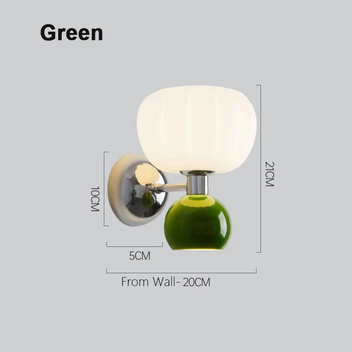 Nordic Pumpkin Wall Lamp | Modern Glass &amp; Metal Sconce