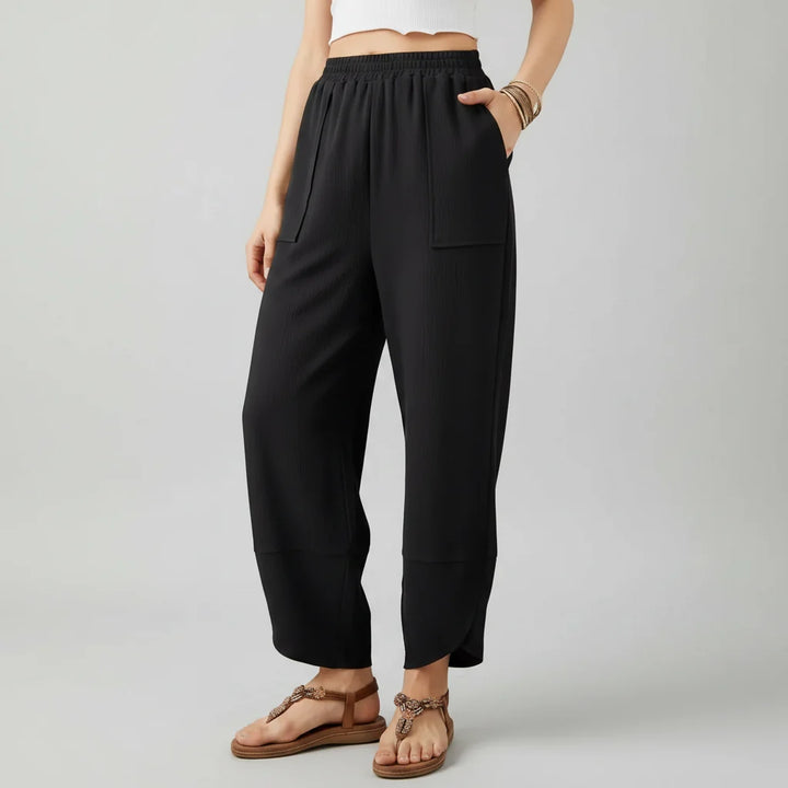 Women Trousers Casual Loose Fit Straight Leg Lightweight Summer Trousers