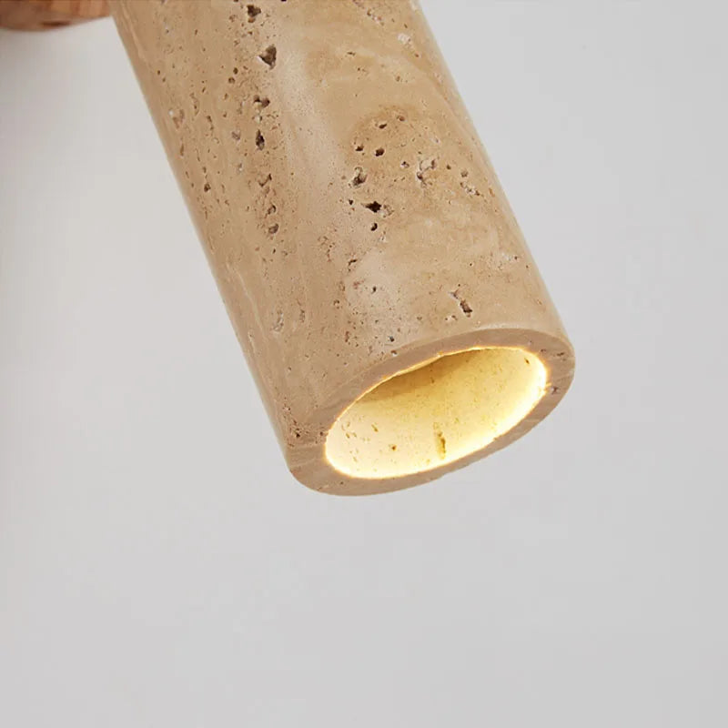Huangdong Wall Lamp | Wabi-Sabi Travertine &amp; Wood Light