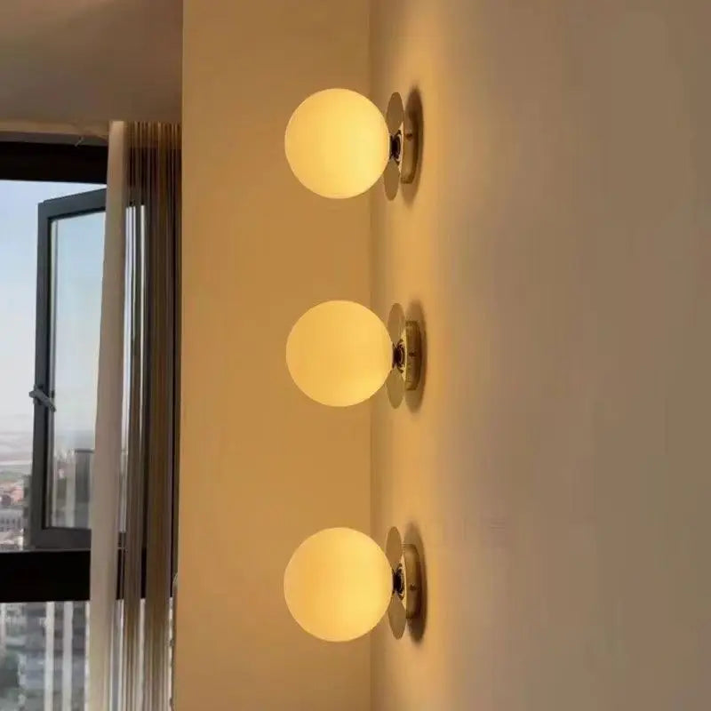 Nordic Globe Glass Wall Lamp | Minimalist Modern Bathroom &amp; Bedroom Light