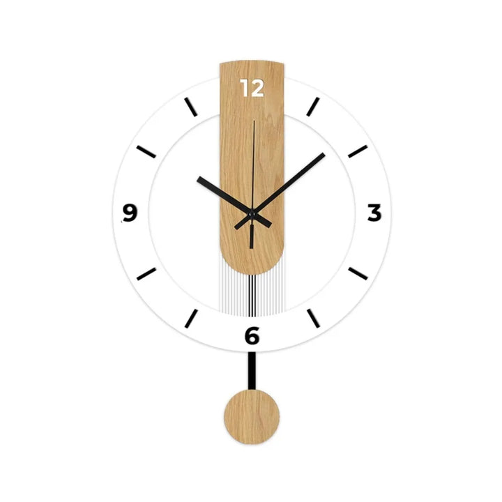 Minimalist Pendulum Wall Clock | Modern Acrylic &amp; Wood Design