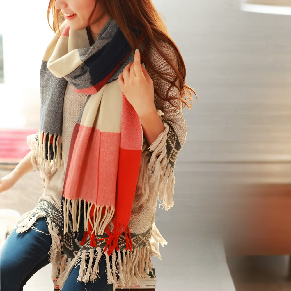 Winter Scarf Soft Plaid Warm Wrap Cold Weather