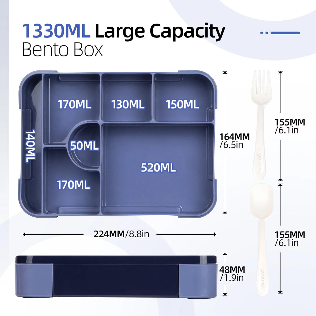 BentoMax | 1330ml Large Capacity Leak-Proof Bento Lunch Box – Microwave &amp; Portable Food Container