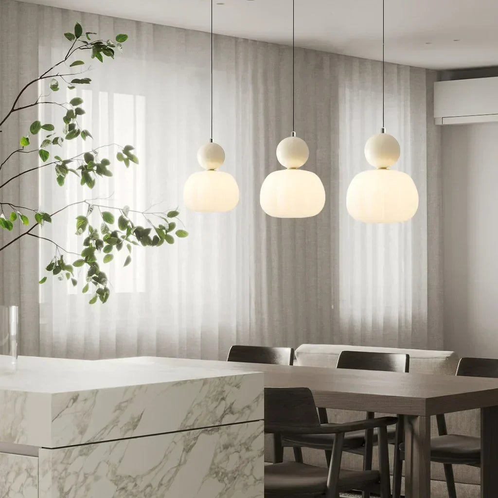 Nordic Pumpkin Pendant Light | Modern LED Ceiling Lamp