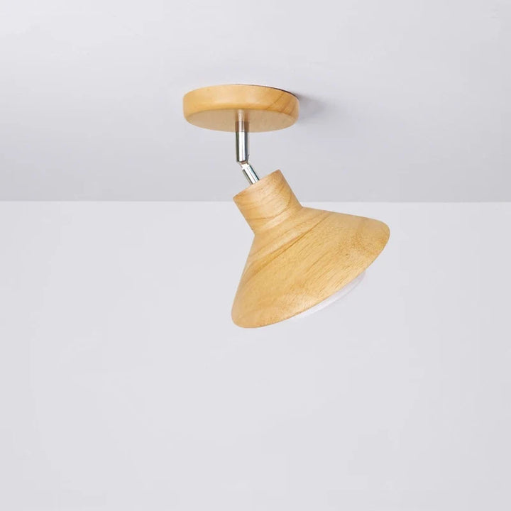 NordicWood Ceiling Lamp | Natural Timber Cone Design