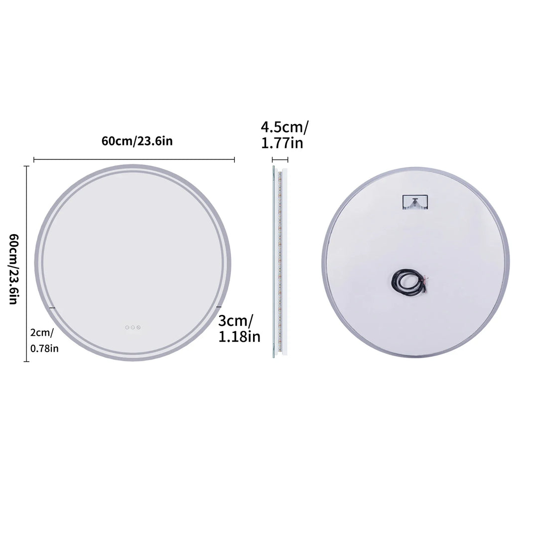 LuvoRound | Round LED Bathroom Mirror | Anti-Fog &amp; Dimmable Touch Screen