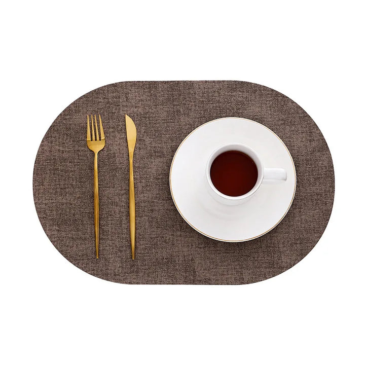 LinoMat | Oval Faux Leather Placemats | Heat Resistant &amp;amp; Non-Slip