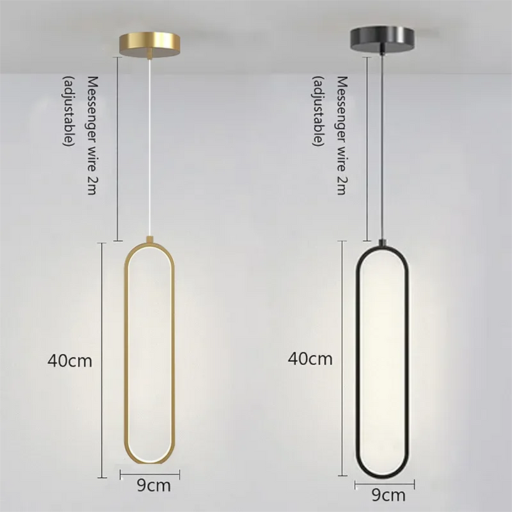 Modern Minimalist LED Pendant Light | Gold &amp; Black Hanging Lamp for Bedroom, Dining &amp; Living Spaces