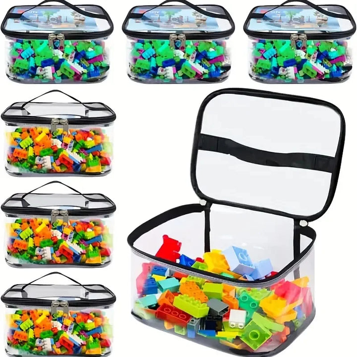 Transparent Mesh Toy Storage Bag | Large Capacity Organizer for Toys, Puzzles &amp; Building Blocks