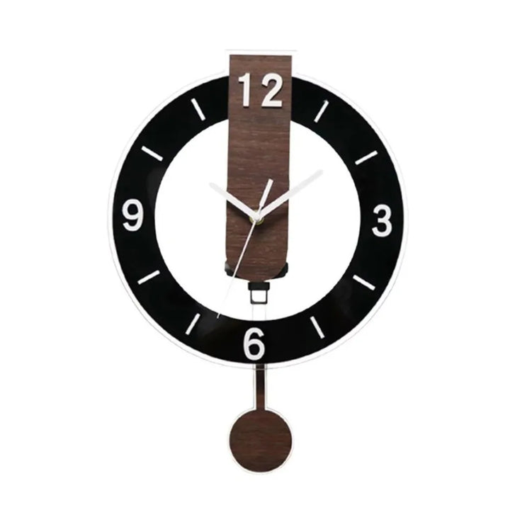 Minimalist Pendulum Wall Clock | Modern Acrylic &amp; Wood Design
