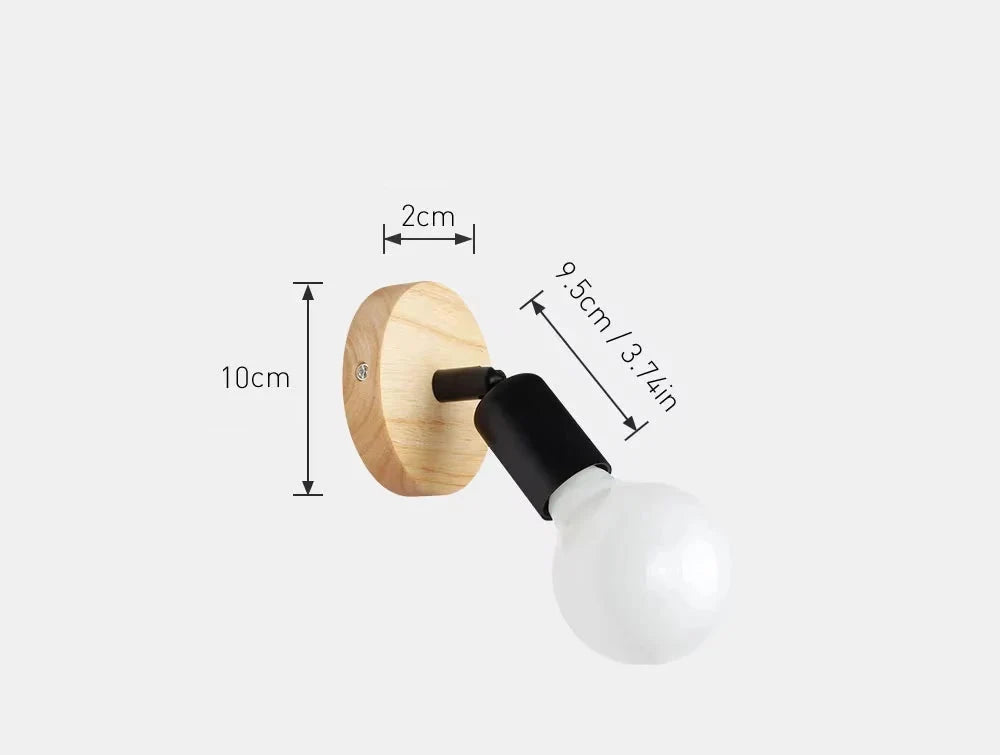 Vintage Retro Wall Lamp | Adjustable Wooden &amp; Metal Sconce