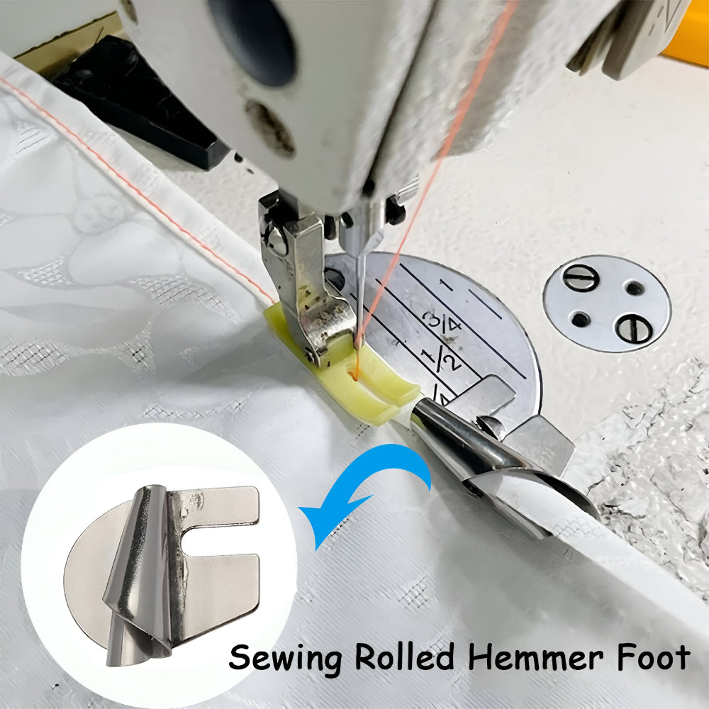 Sewing Hemmer Foot Stainless Steel Rolled Hem Tool Set