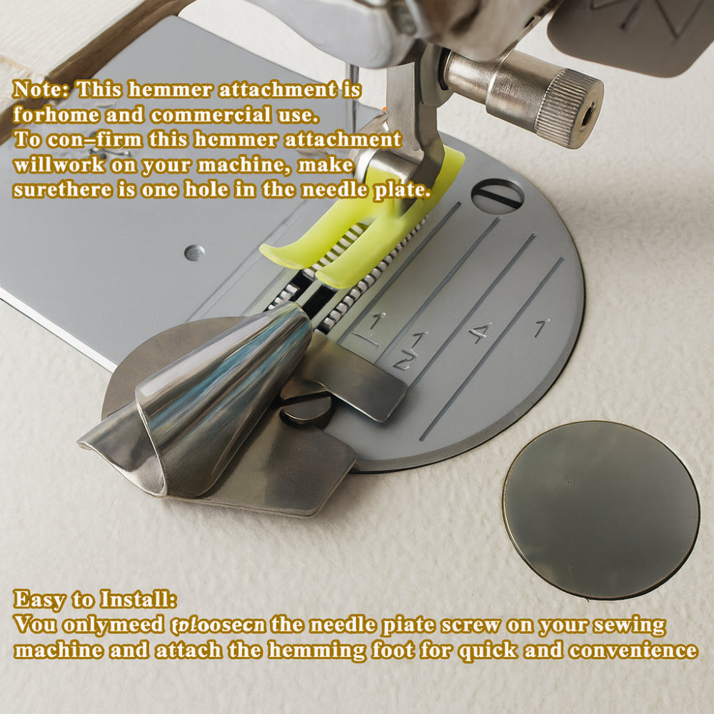 Sewing Hemmer Foot Stainless Steel Rolled Hem Tool Set