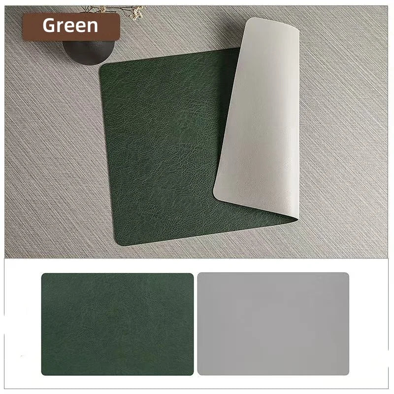 DuoMat | Double-Sided Faux Leather Placemats | Heat Resistant &amp; Waterproof
