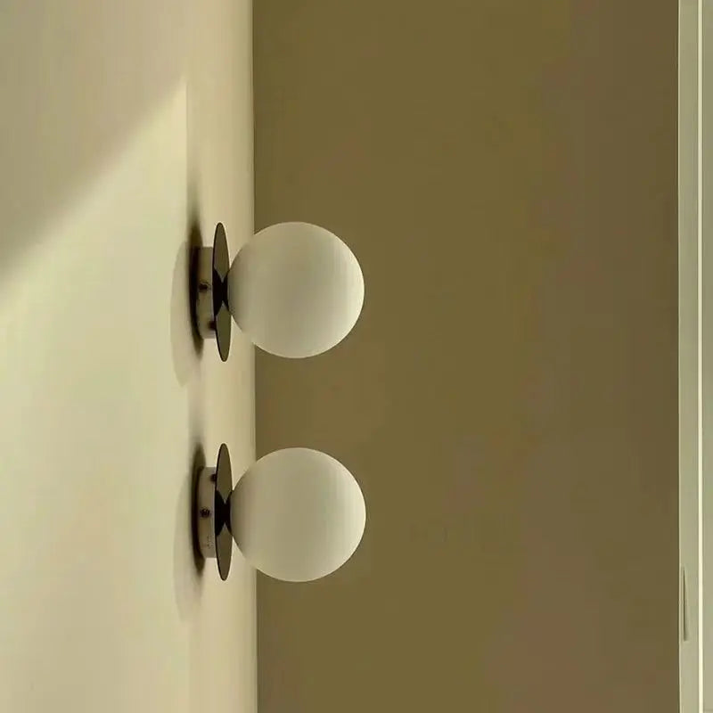 Nordic Globe Glass Wall Lamp | Minimalist Modern Bathroom &amp; Bedroom Light