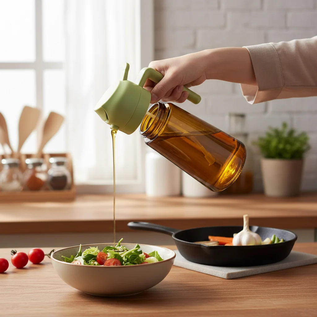Oil Dispenser Bottle Glass Olive Oil Sprayer Cooking
