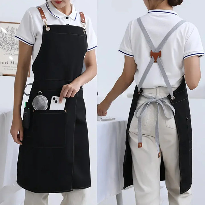 WorkEase | Waterproof Canvas Apron | Split Skirt Design with Pockets