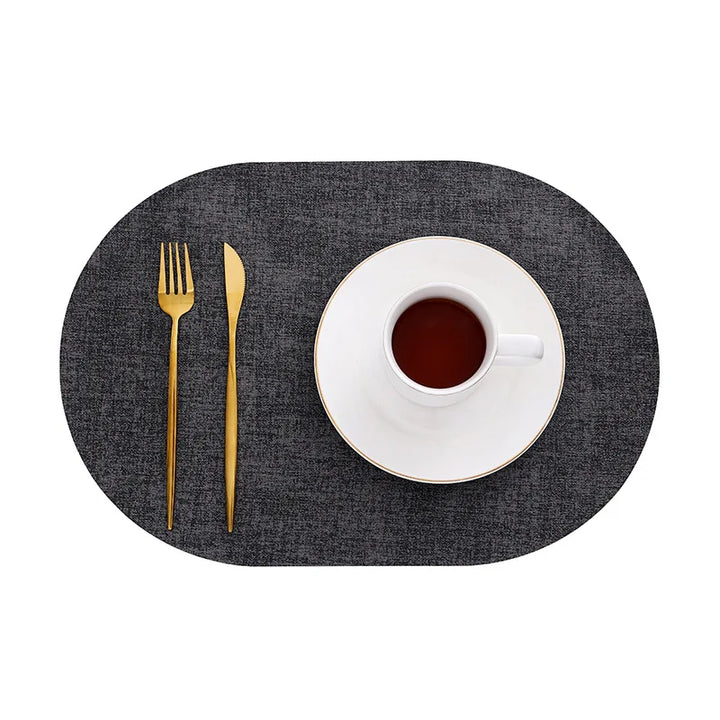 LinoMat | Oval Faux Leather Placemats | Heat Resistant &amp;amp; Non-Slip