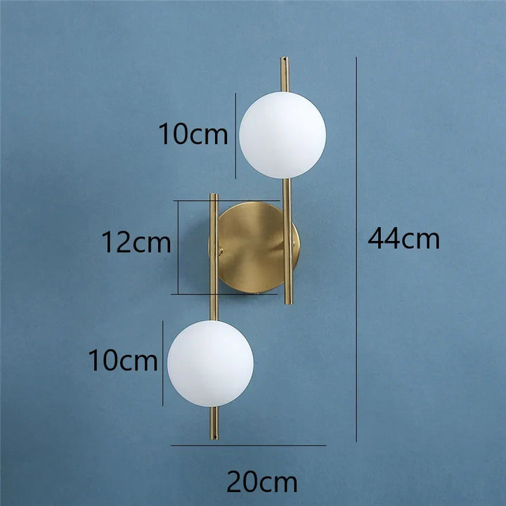 Astra Wall Light | Dual Globe Modern Gold Design