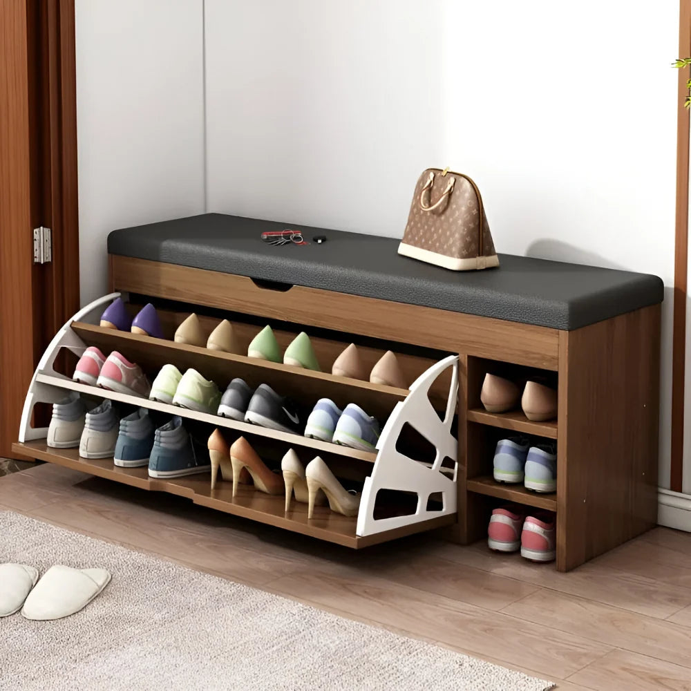 Shoe Rack Bench Storage Cabinet Fold Design