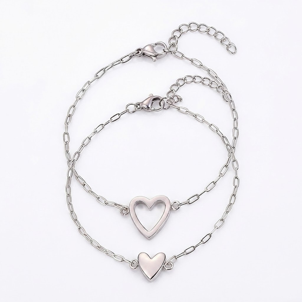 Bracelet Adjustable Heart Chain Matching Couple Jewellery