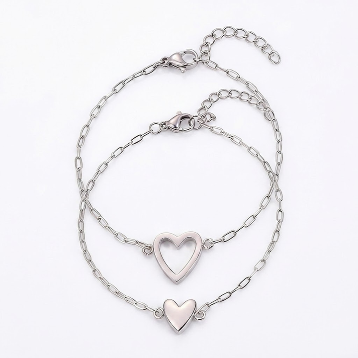 Bracelet Adjustable Heart Chain Matching Couple Jewellery