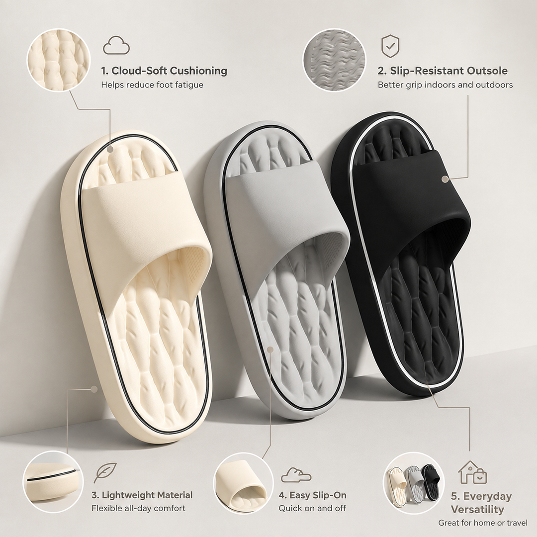 Slippers Pillow Slides Soft Slip On Summer Sandals