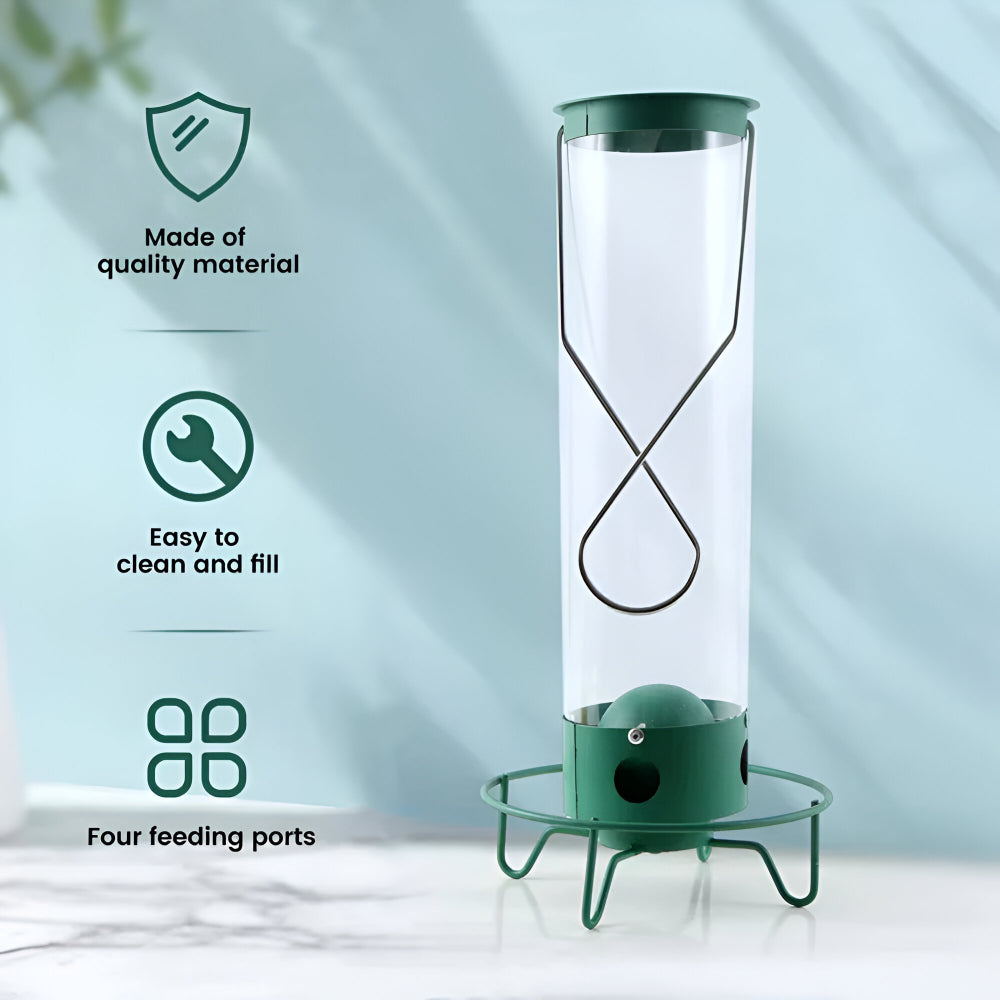 Bird Feeder Metal Squirrel Proof Hanging Outdoor Backyard Tube