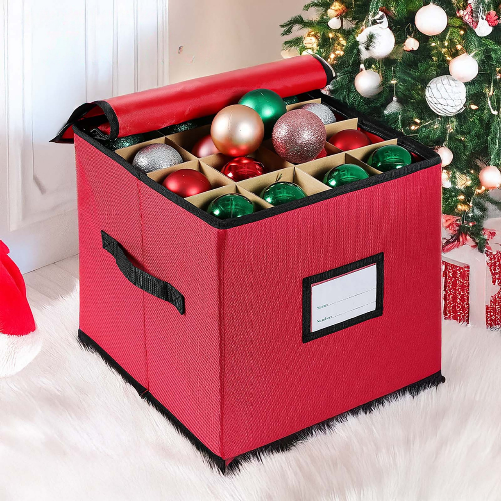 Storage Box Ornament Organizer 3 Trays 600D Oxford