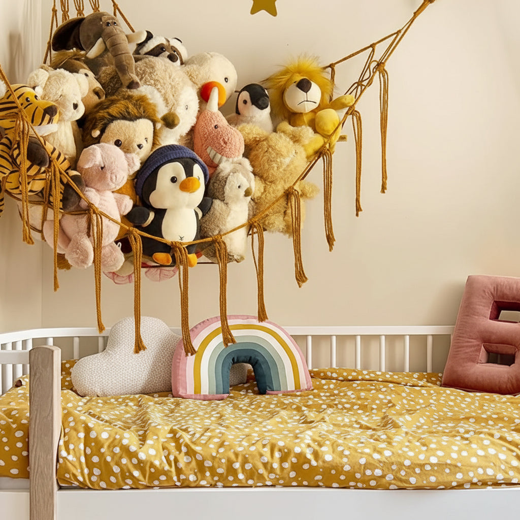 Hanging Toy Storage Hammock Macrame Organizer Stuffed Animals Decor