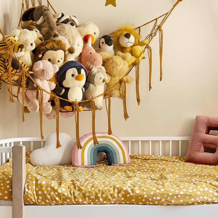 Hanging Toy Storage Hammock Macrame Organizer Stuffed Animals Decor