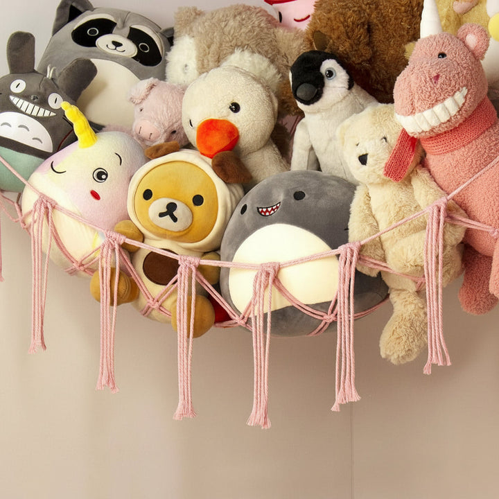 Hanging Toy Storage Hammock Macrame Organizer Stuffed Animals Decor