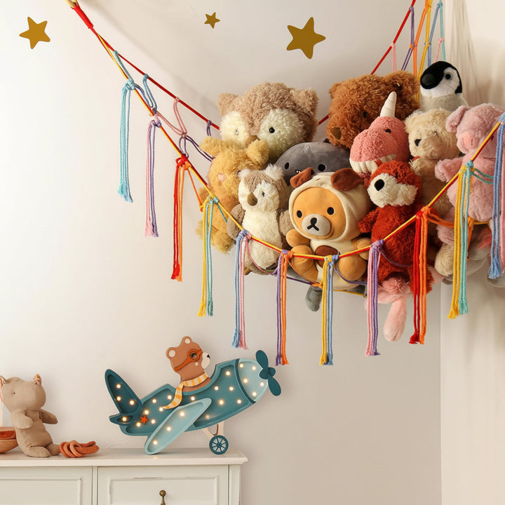 Hanging Toy Storage Hammock Macrame Organizer Stuffed Animals Decor