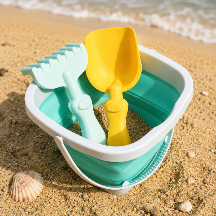 Summer Beach Toys Foldable Sand Bucket Kids Outdoor Play Set