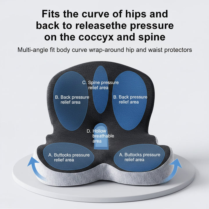 Seat Cushion Back Support Memory Foam Chair Pad