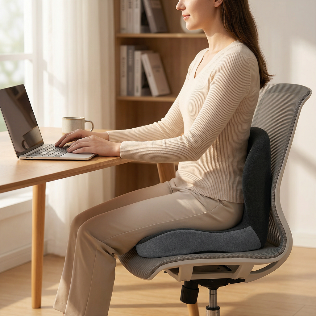 Seat Cushion Back Support Memory Foam Chair Pad