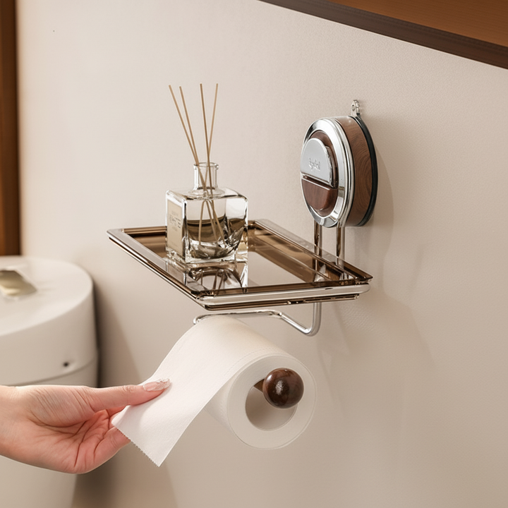 Toilet Paper Holder Self Adhesive Stainless Steel Wall Mount