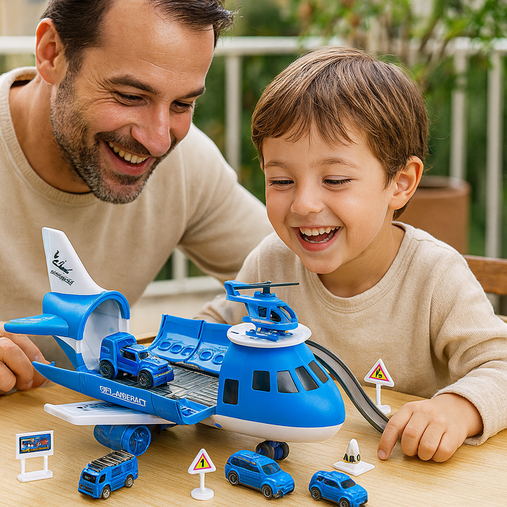 Toy Playset Airplane Vehicle Transport Kids Action Set
