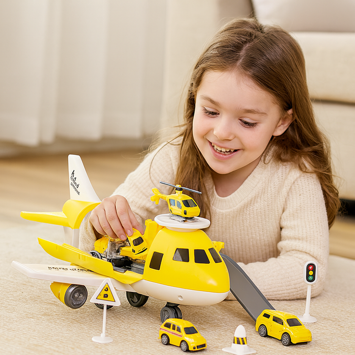 Toy Playset Airplane Vehicle Transport Kids Action Set