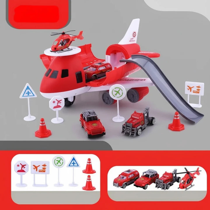 Toy Playset Airplane Vehicle Transport Kids Action Set