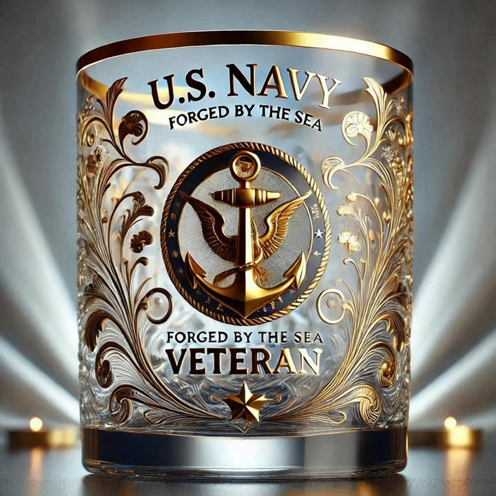 Glass Veteran Tribute Engraved Memorial Decor
