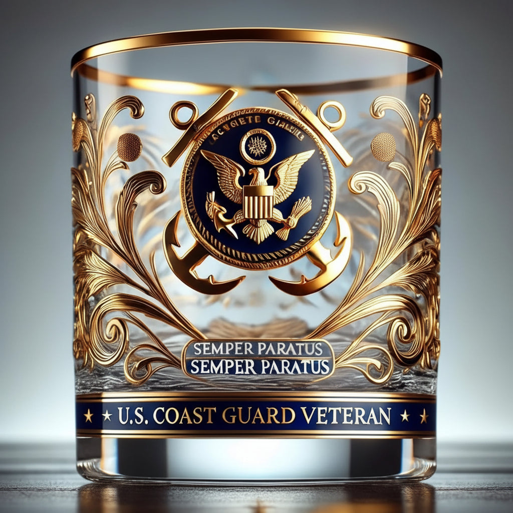 Glass Veteran Tribute Engraved Memorial Decor