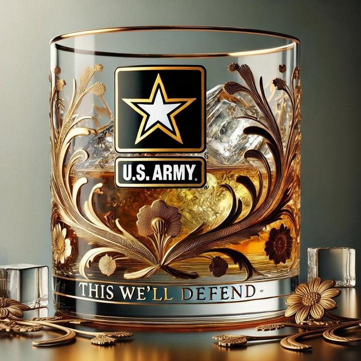Glass Veteran Tribute Engraved Memorial Decor