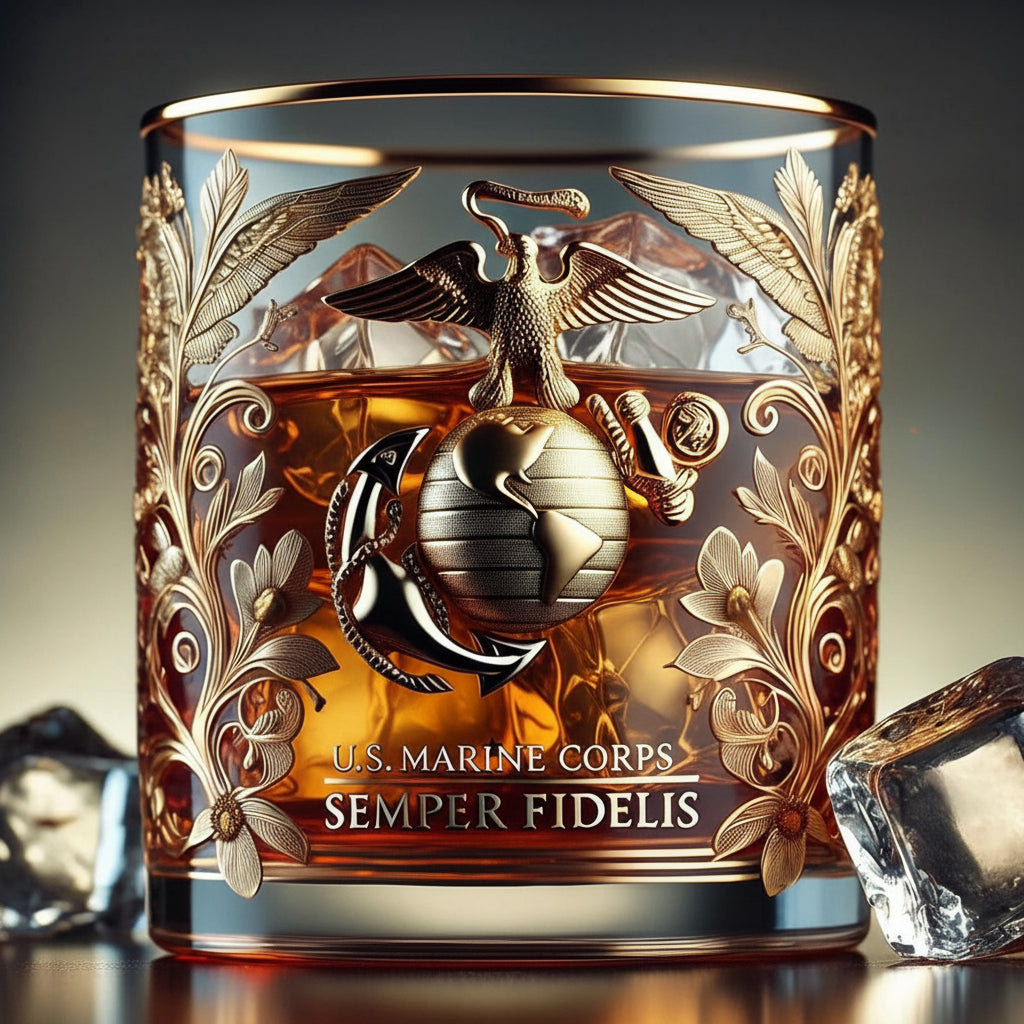 Glass Veteran Tribute Engraved Memorial Decor