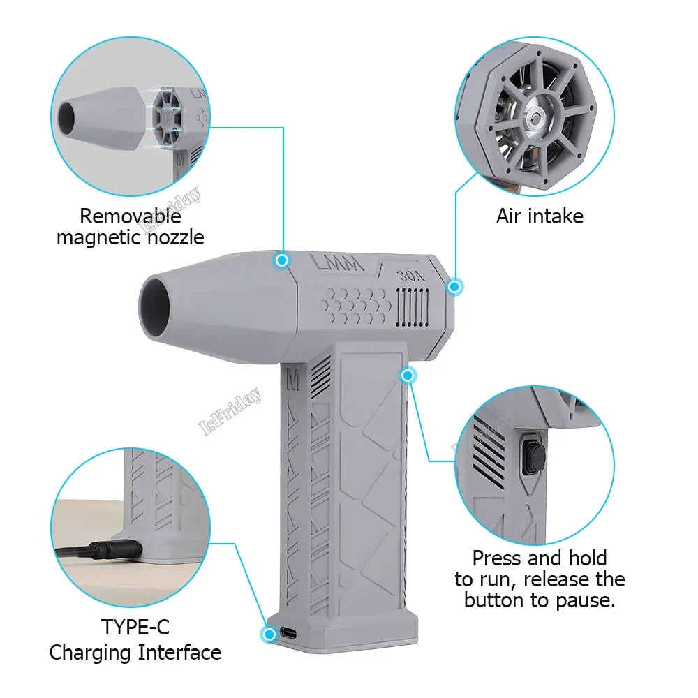 Electric Air Duster Cordless Handheld High Speed Cleaning Blower