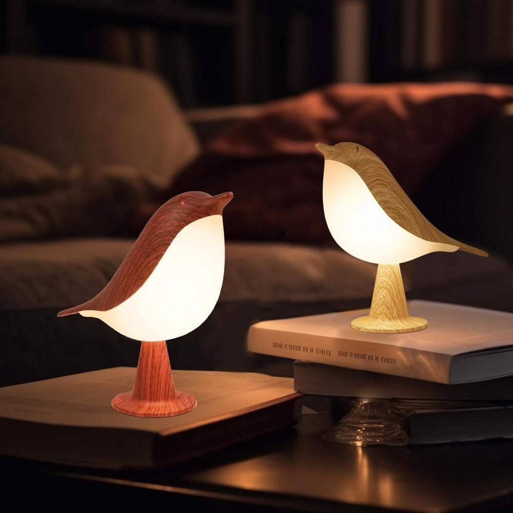 Table Lamp Bird Shape Wood Rechargeable Accent Light