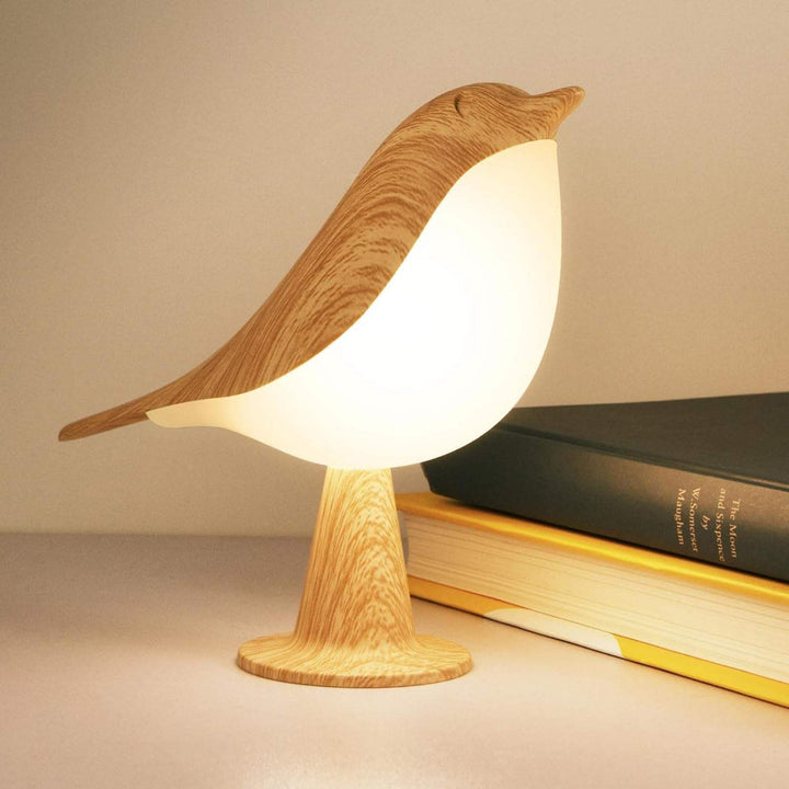 Table Lamp Bird Shape Wood Rechargeable Accent Light