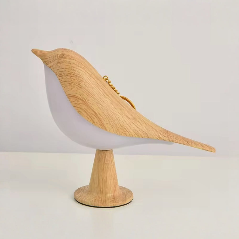 Table Lamp Bird Shape Wood Rechargeable Accent Light