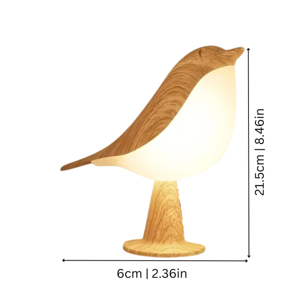 Table Lamp Bird Shape Wood Rechargeable Accent Light